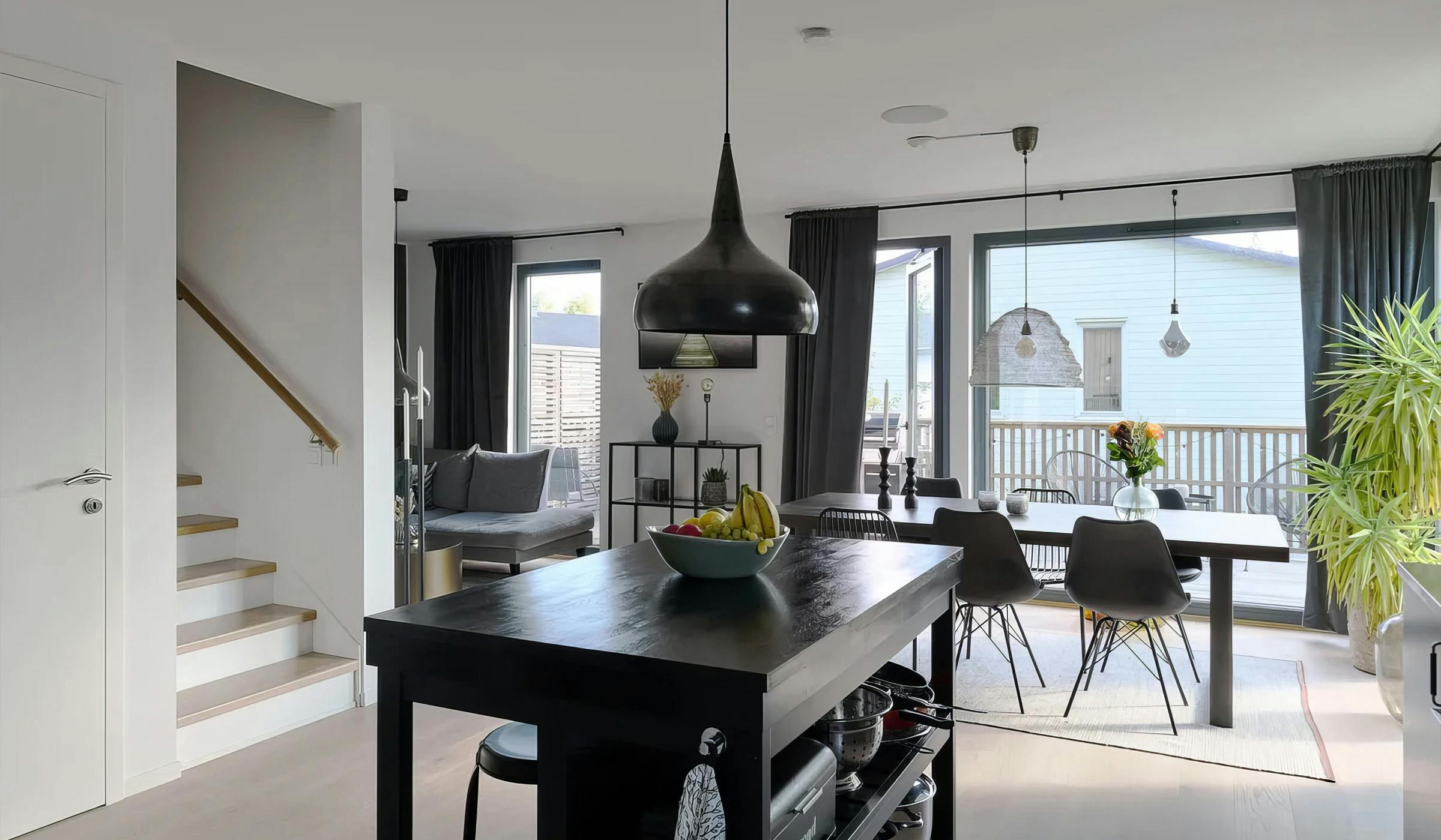 Simple minimalist kitchen and dining