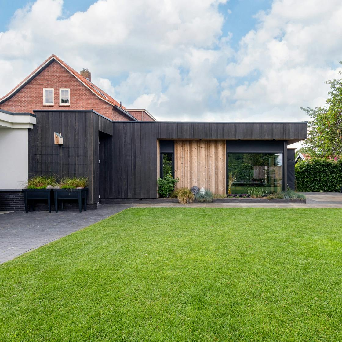Black wooden cladding home
