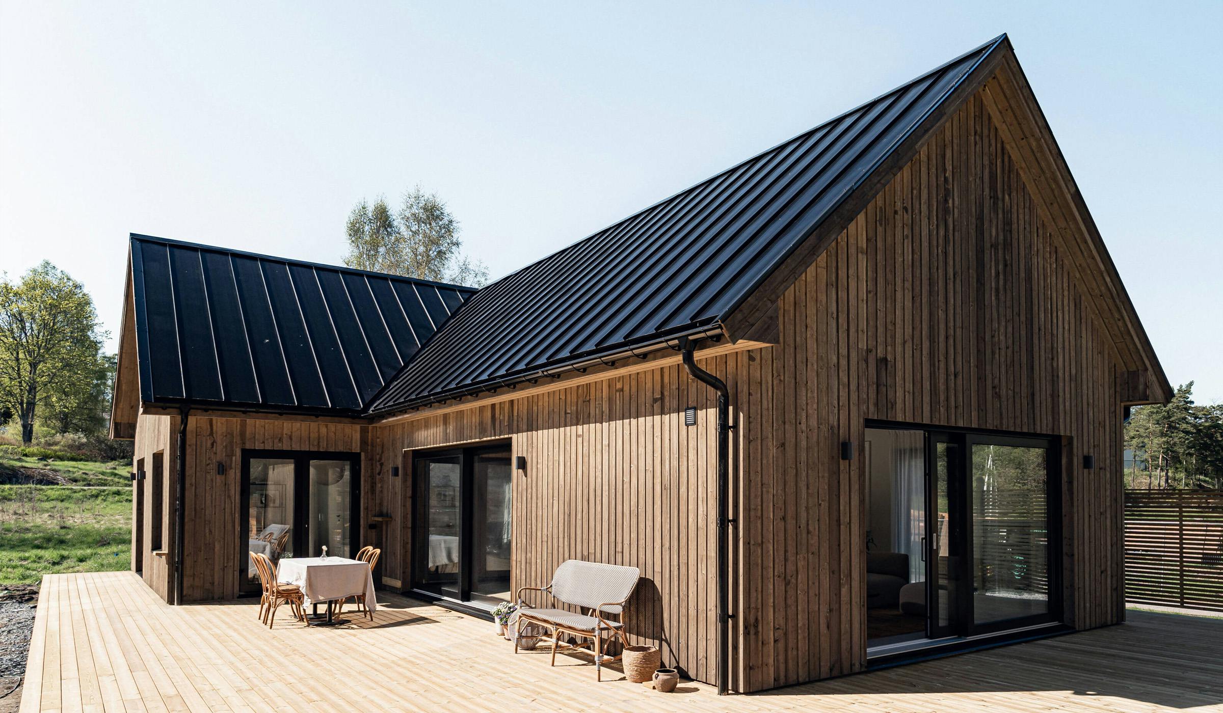 Beautiful larch facade