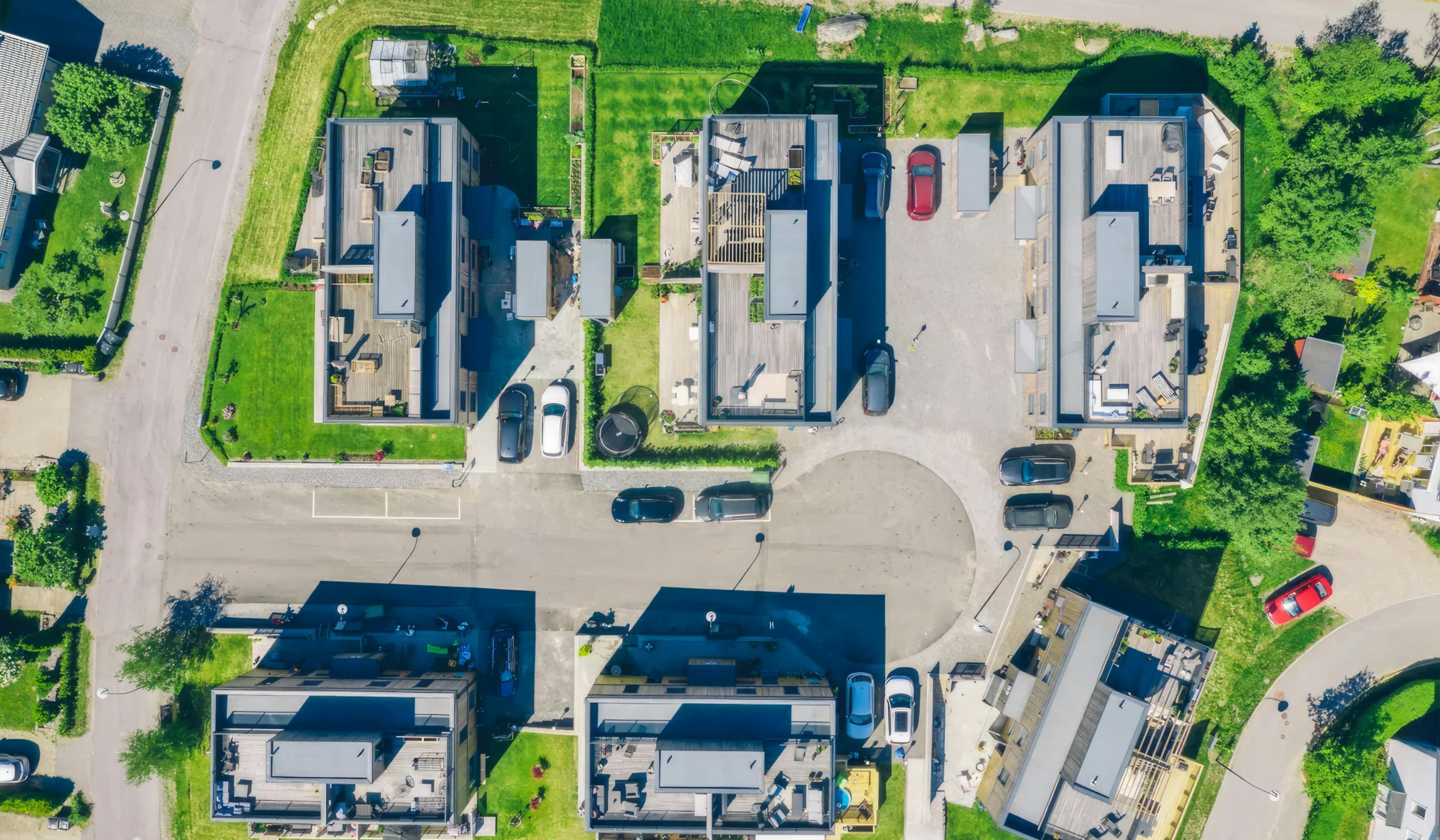 Grensaxen neighbourhood aerial view