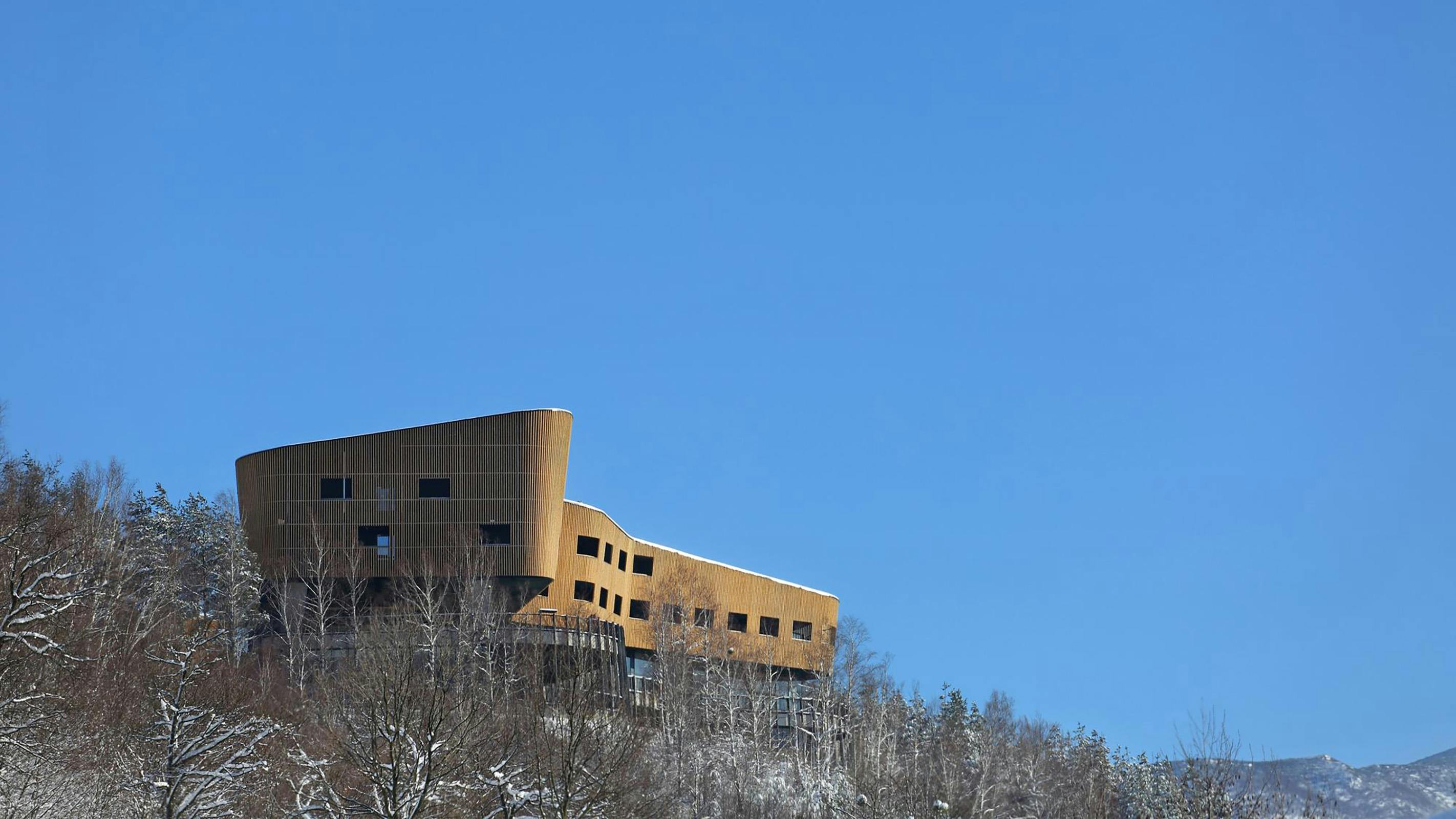 Engineered wood facade on Tarcin Forest Resort