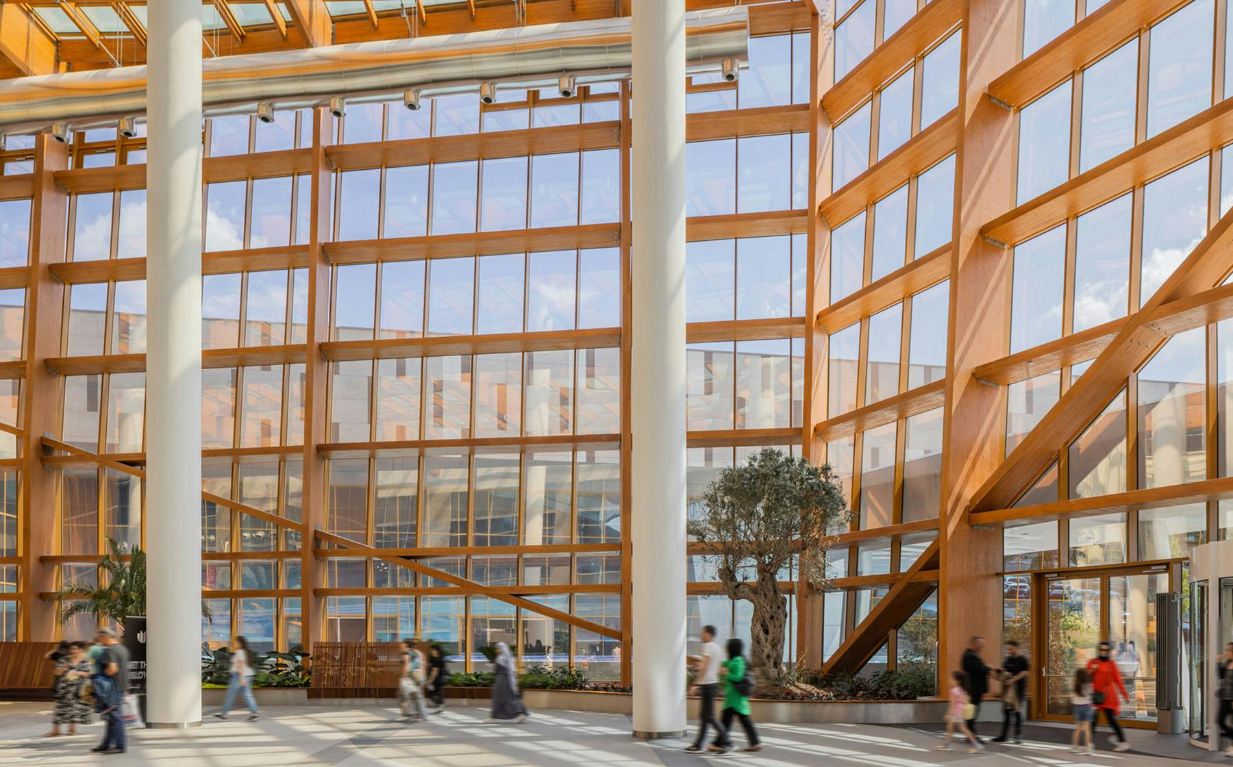 Prishtina mall interior, beams by Krivaja