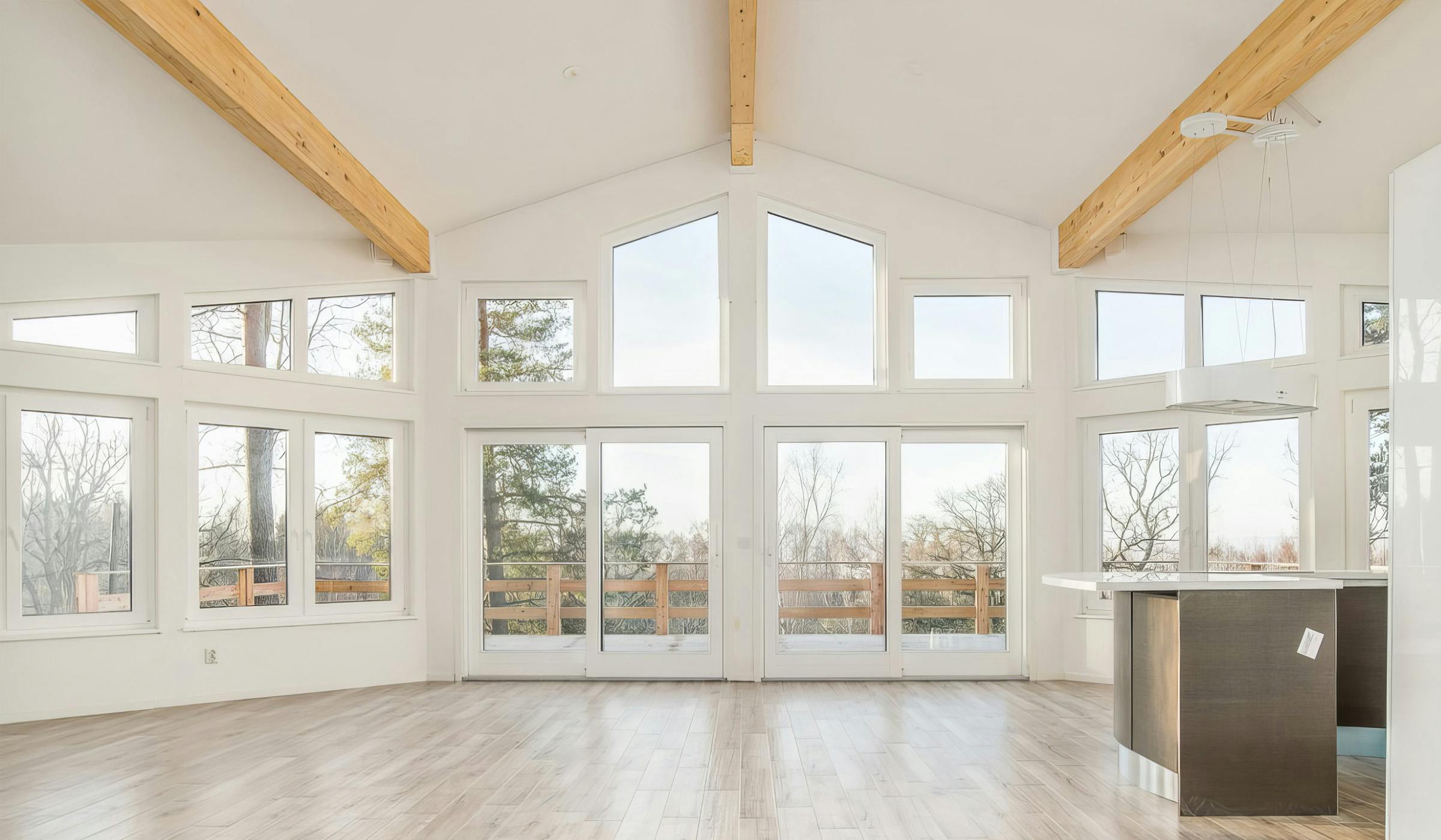Indoor glulam beams