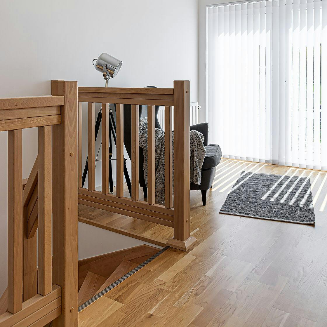 Top of the wooden staircase