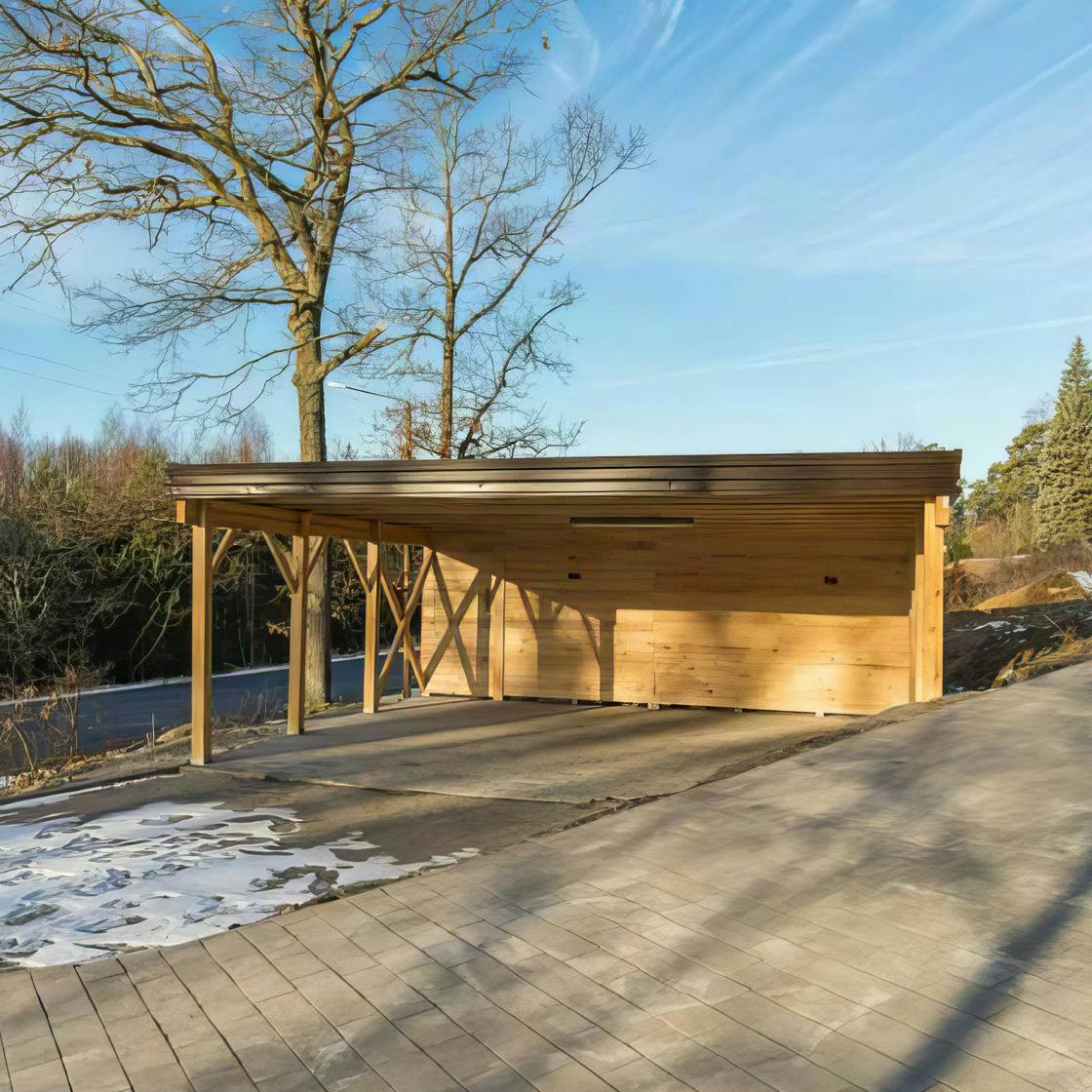 Wooden carport