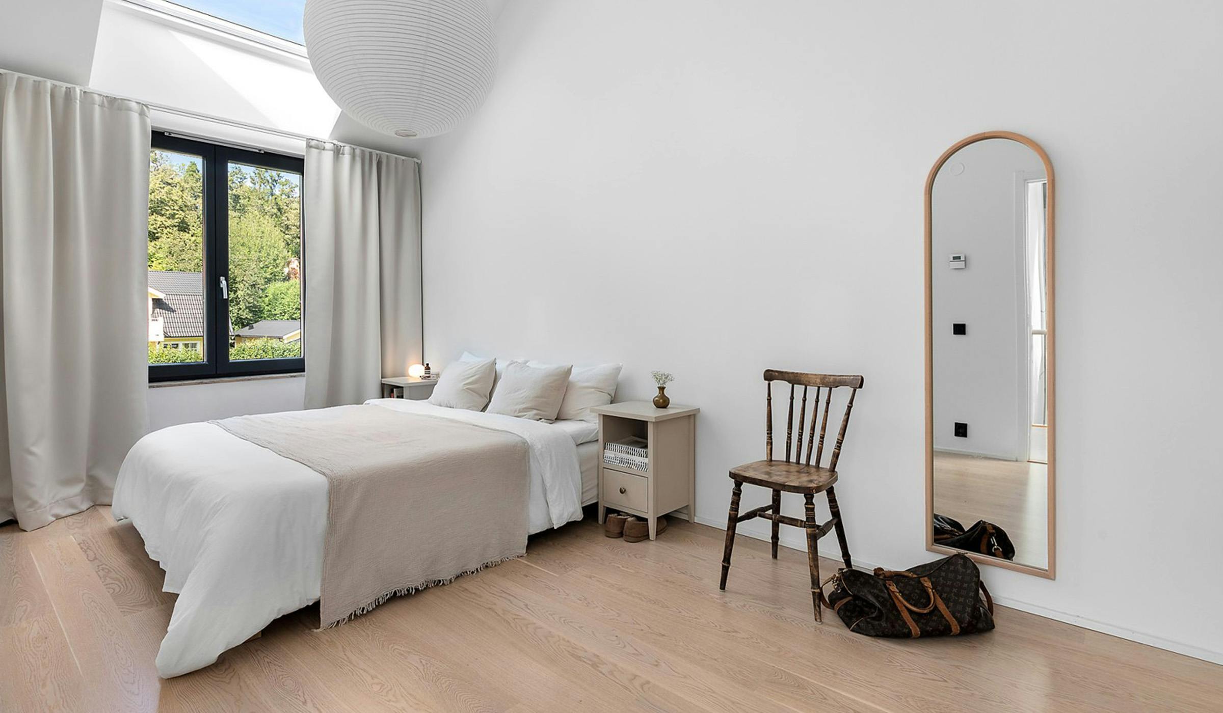Beautifully lit bedroom