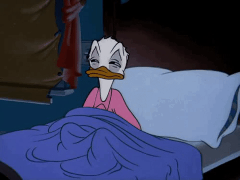 donald duck back to bed gif