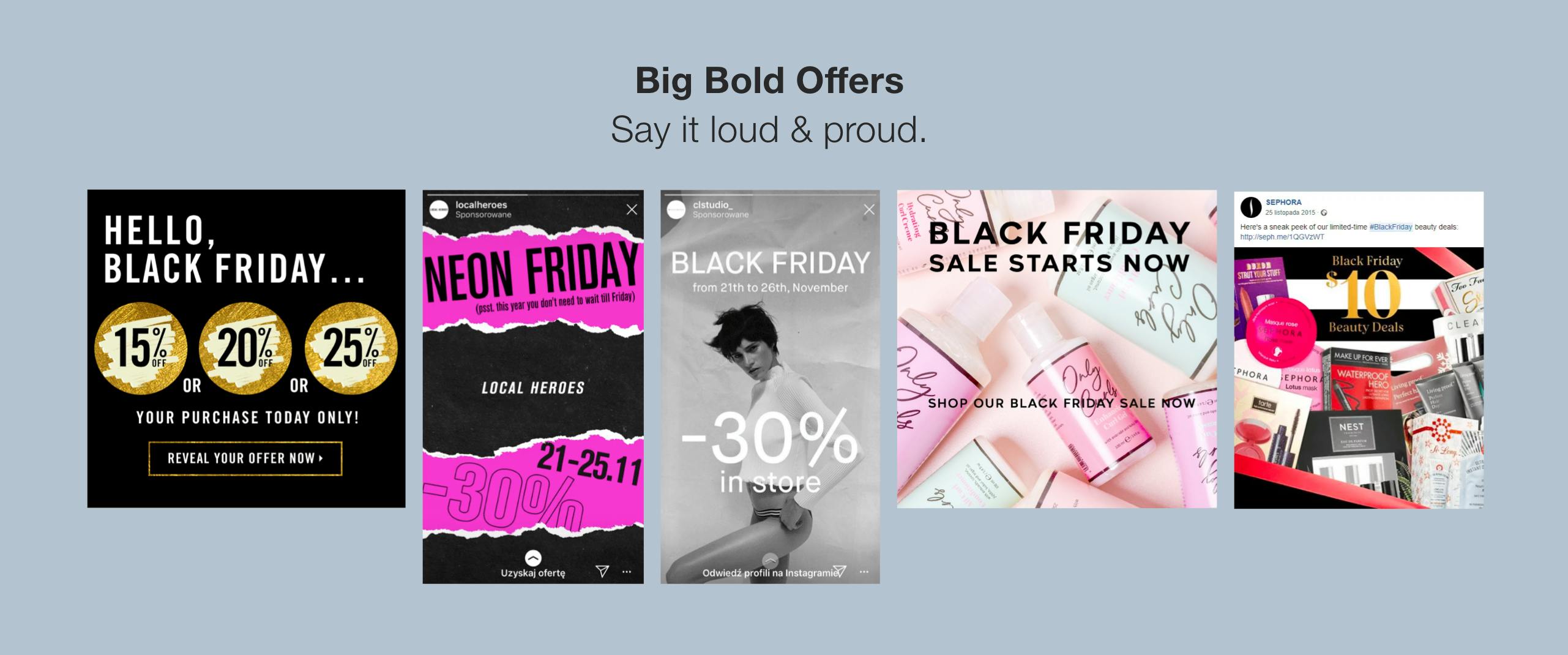 big bold bfcm offer creative examples