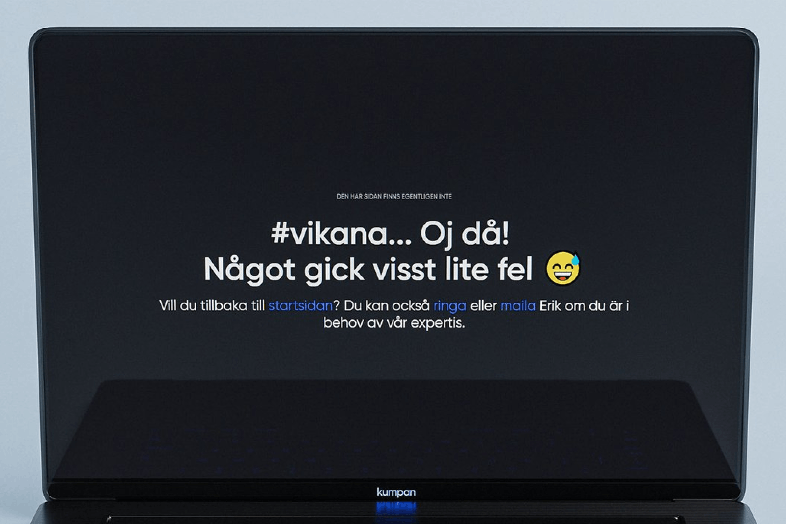 Laptopskärm som visar upp en 404-sida