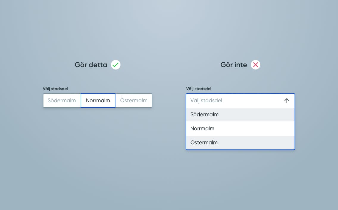 Exempel på formulärskomponenter