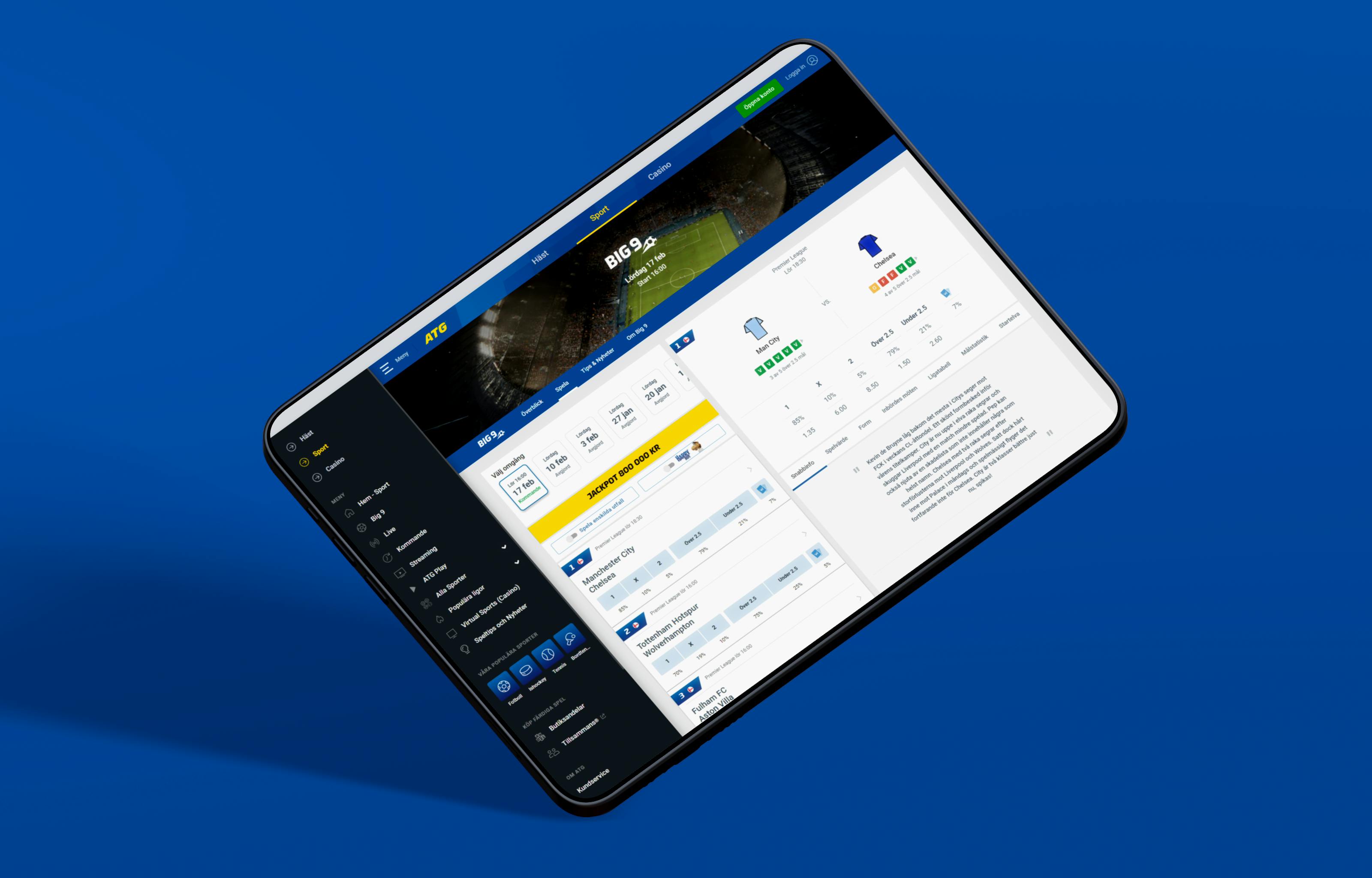 Mockup of a tablet with ATG's website on the screen