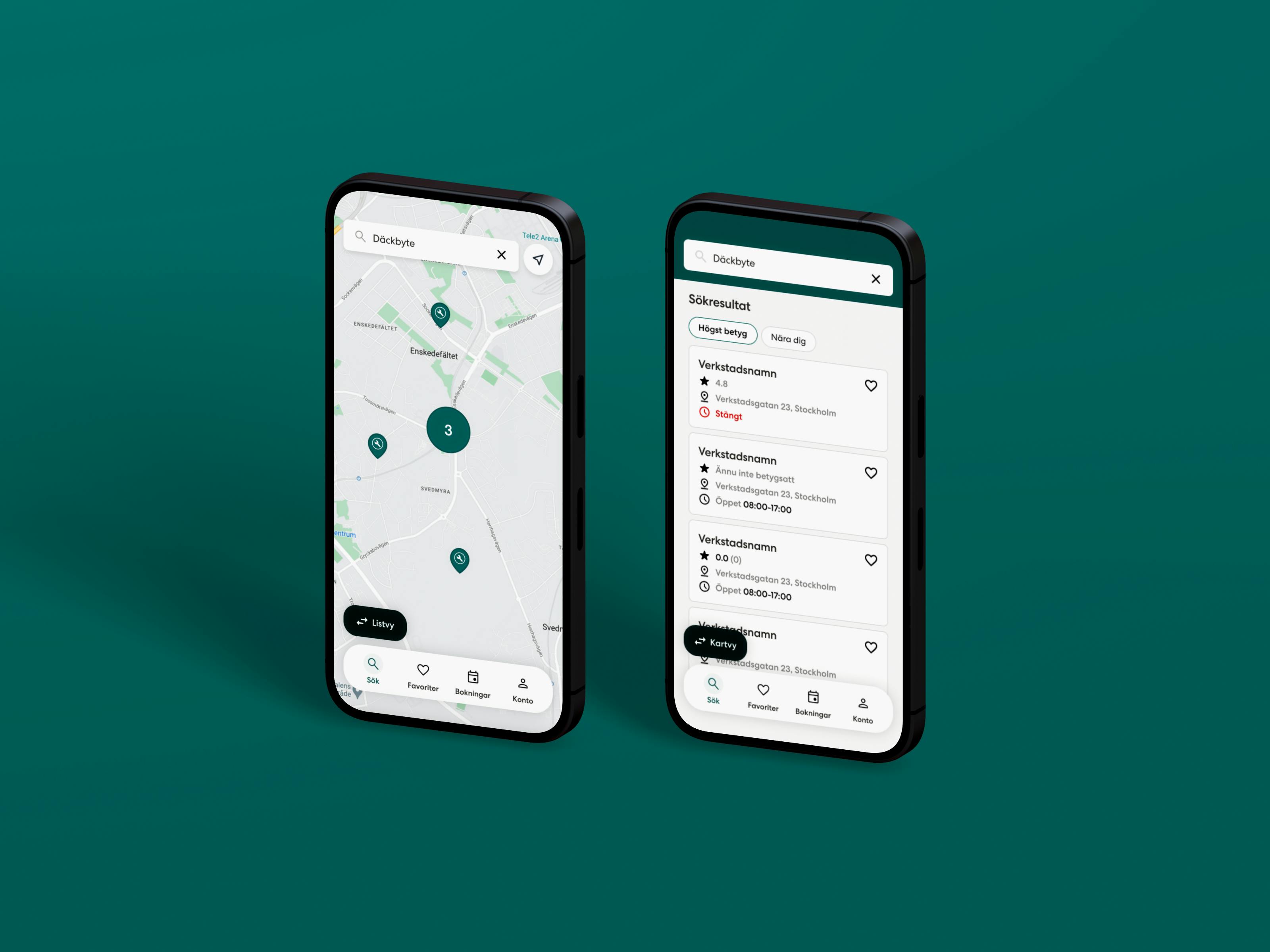 Mockups of mobile phones flying and displaying the Radeito app on the screen, developed by Kumpan.