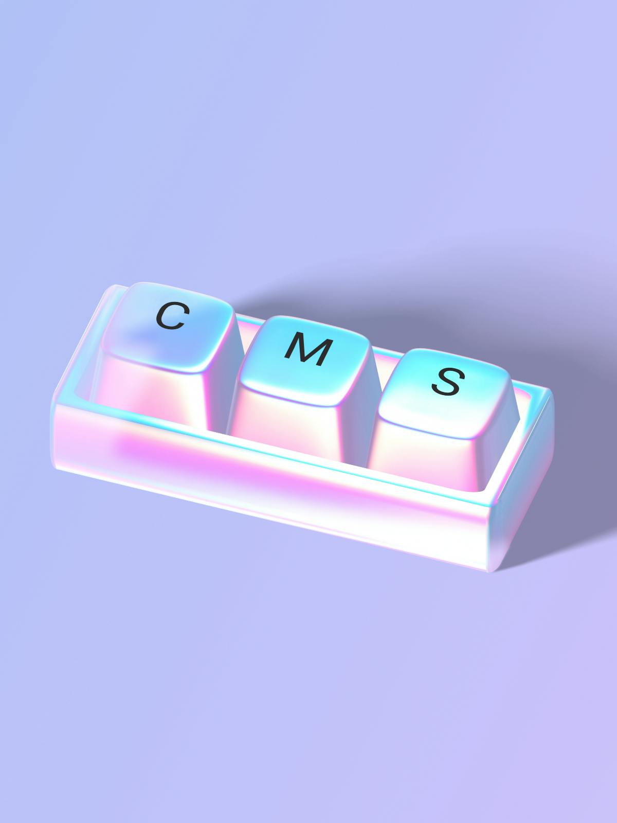 Tangenter som skriver ut "CMS"