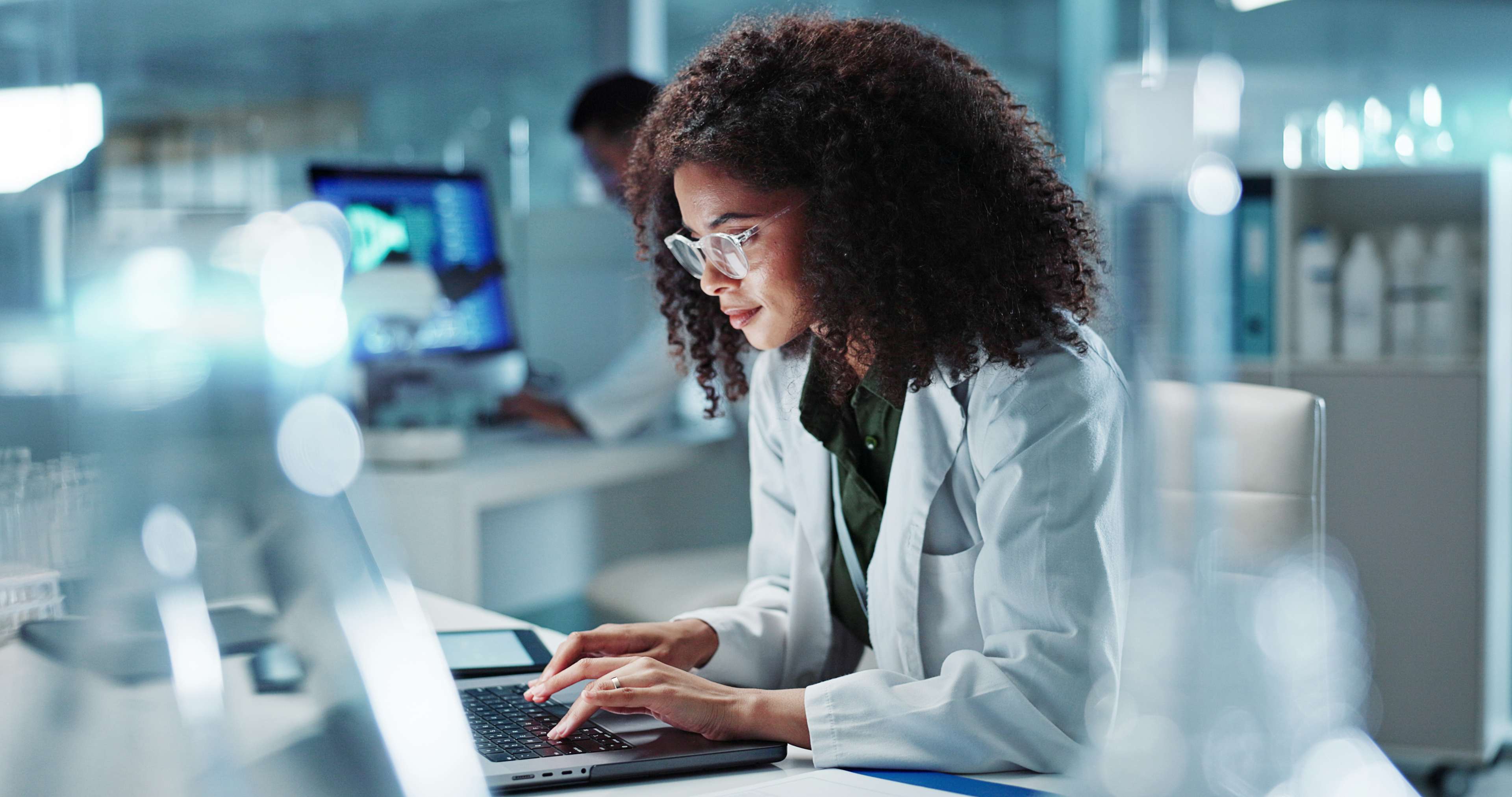 Medical researcher in a lab