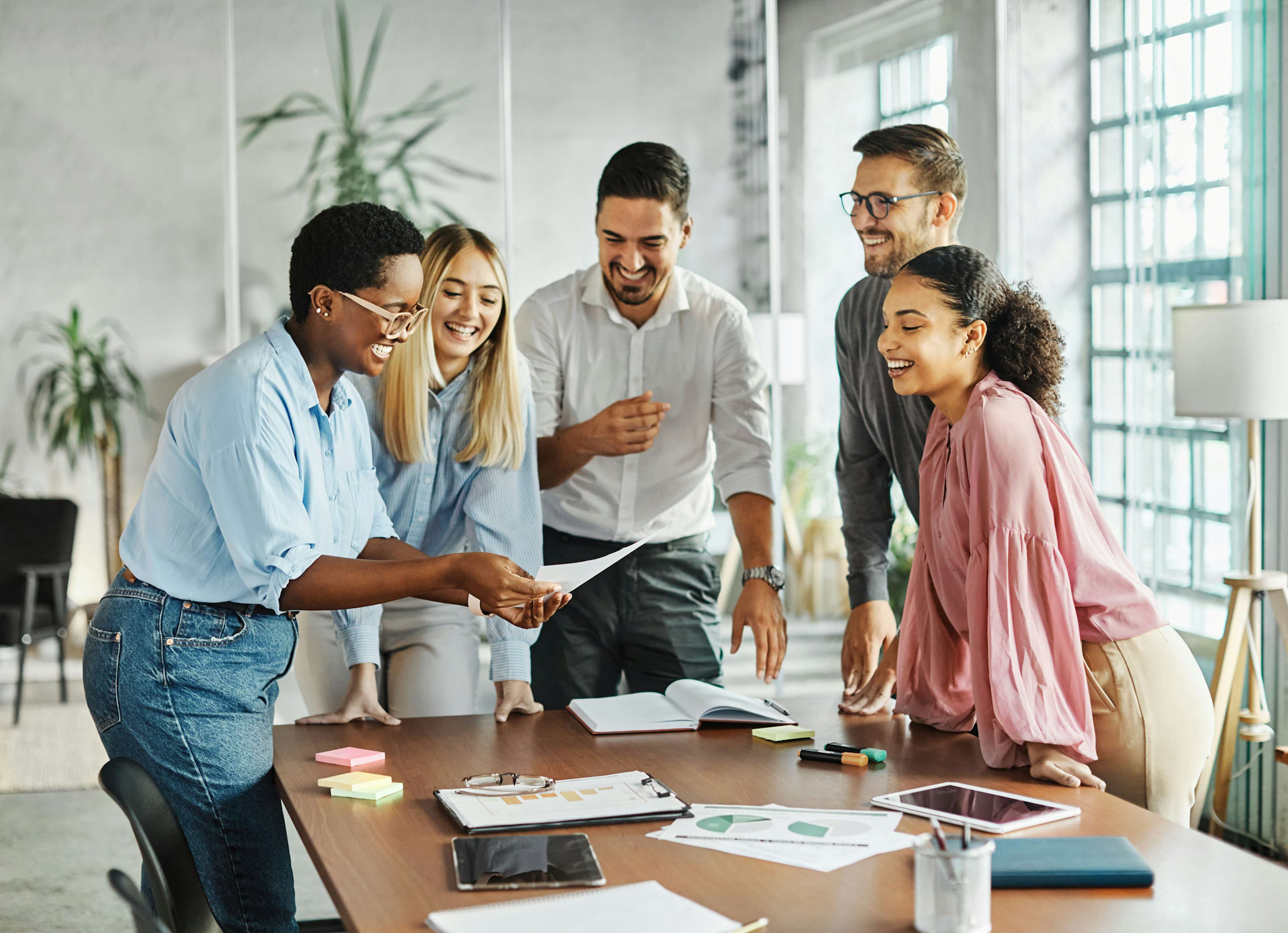 Entrepreneurs collaborating in a business meeting