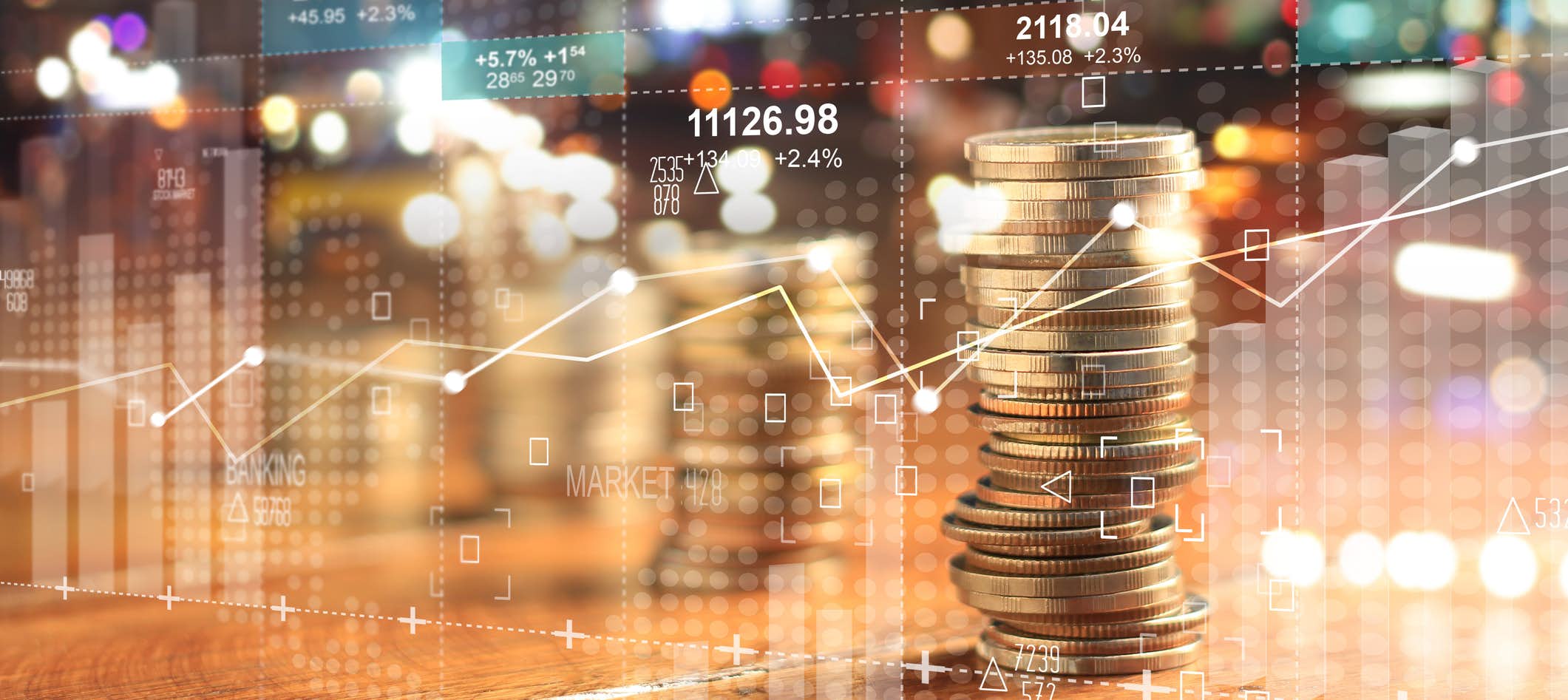 Money and graph depicting finance