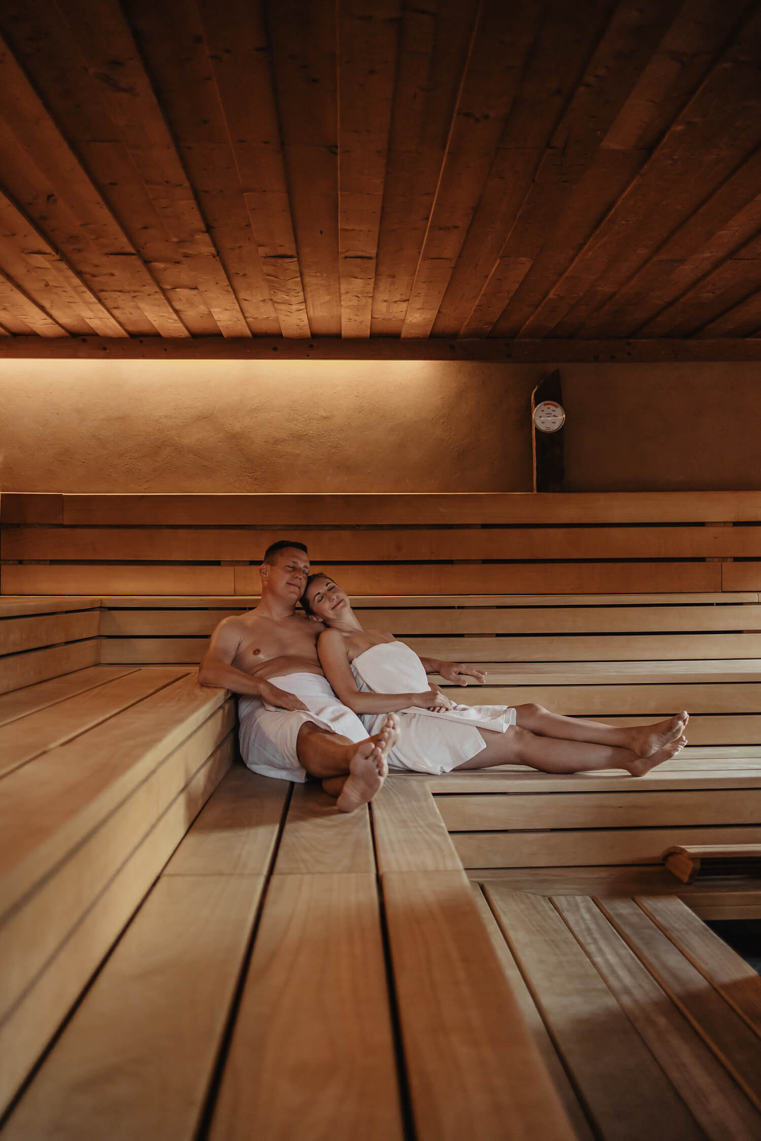 Paar in Lehmsauna