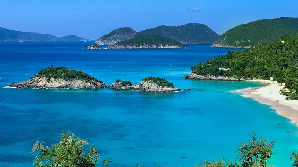 Strandküste von Trunk Bay, Amerikanische Jungferninseln.