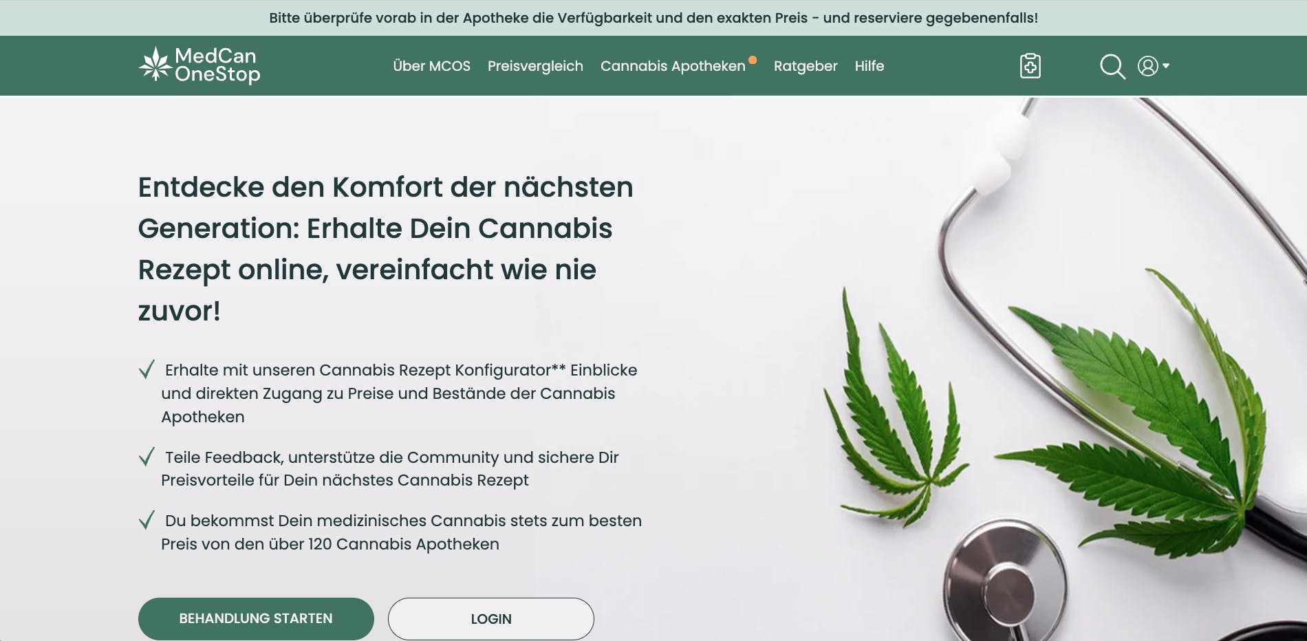 Screenshot MedCanOneStop