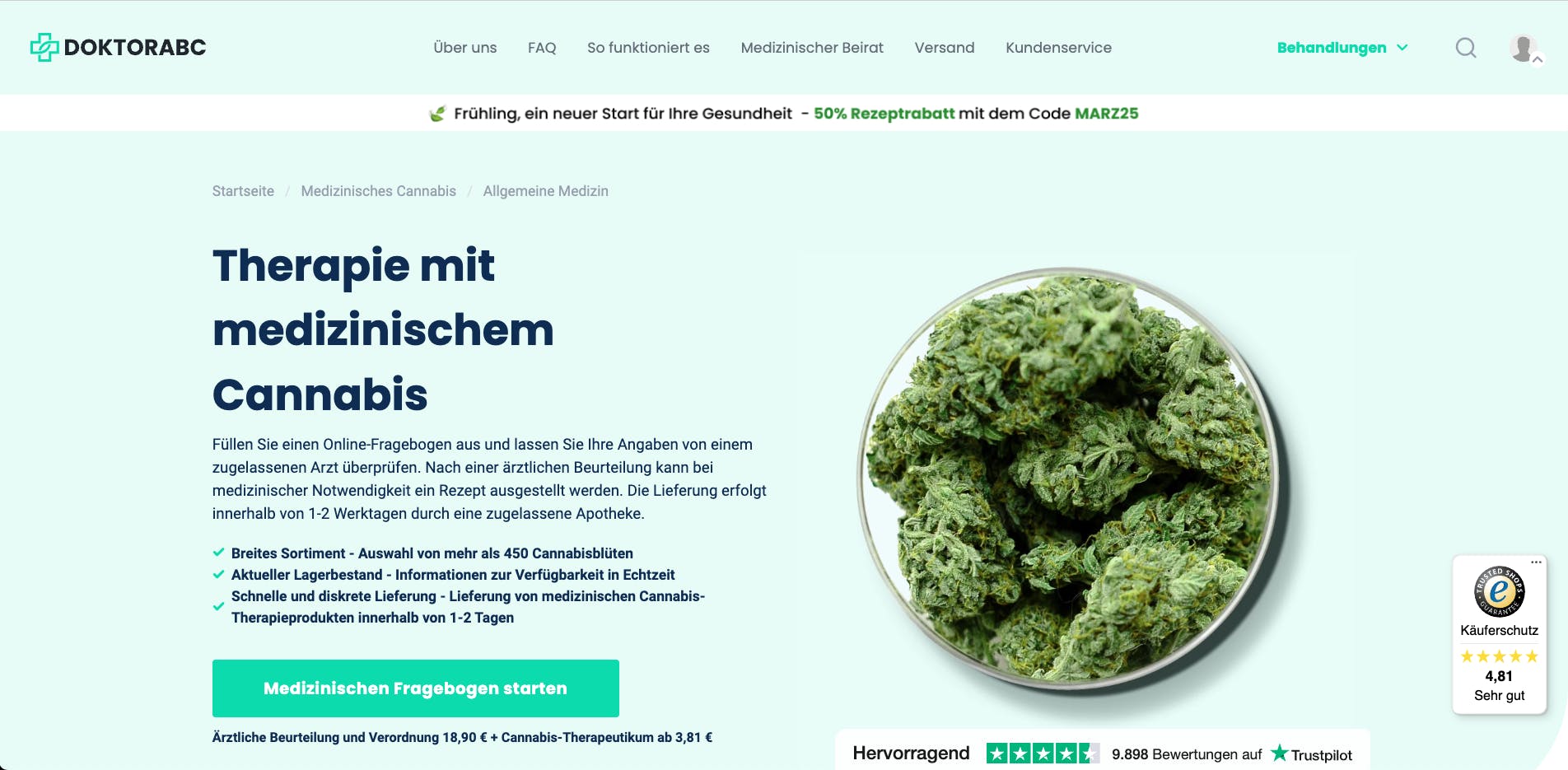 Screenshot DoktorABC Landing page