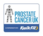 Prostate Cancer and Kwik Fit partnership logo.
