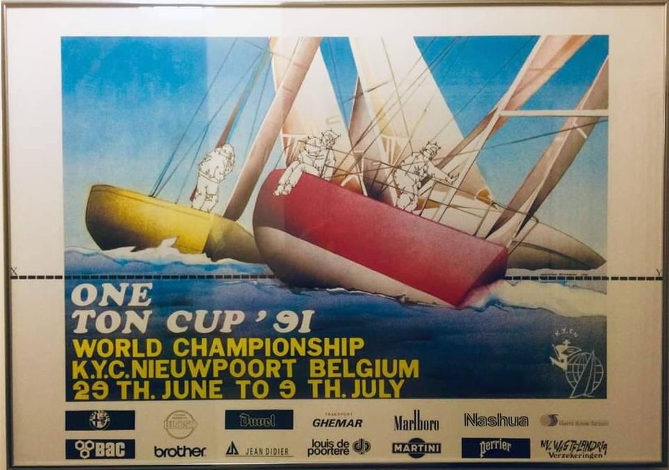 De officiële affiche van de One Ton Cup ’91 in K.Y.C. Nieuwpoort.