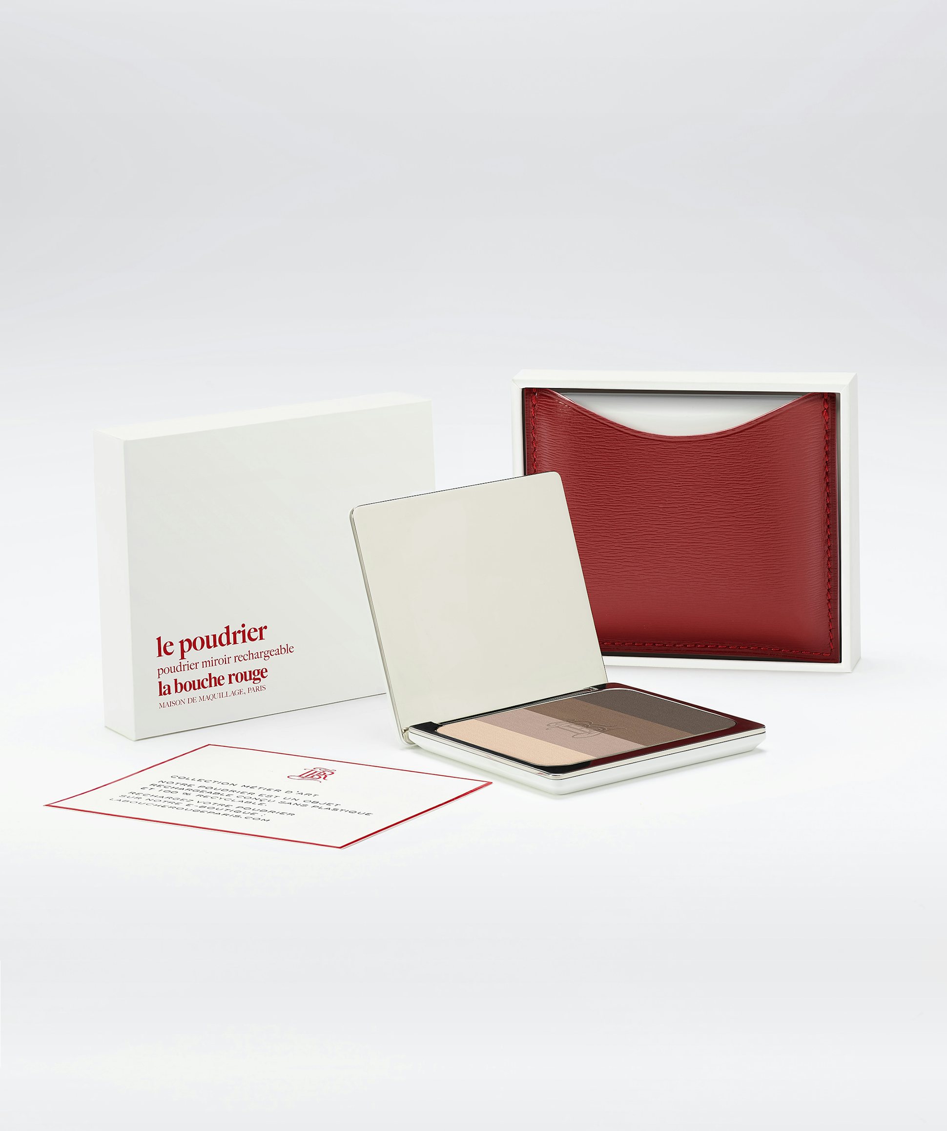 La bouche rouge, Paris Les Ombres Tage in the red fine leather compact case