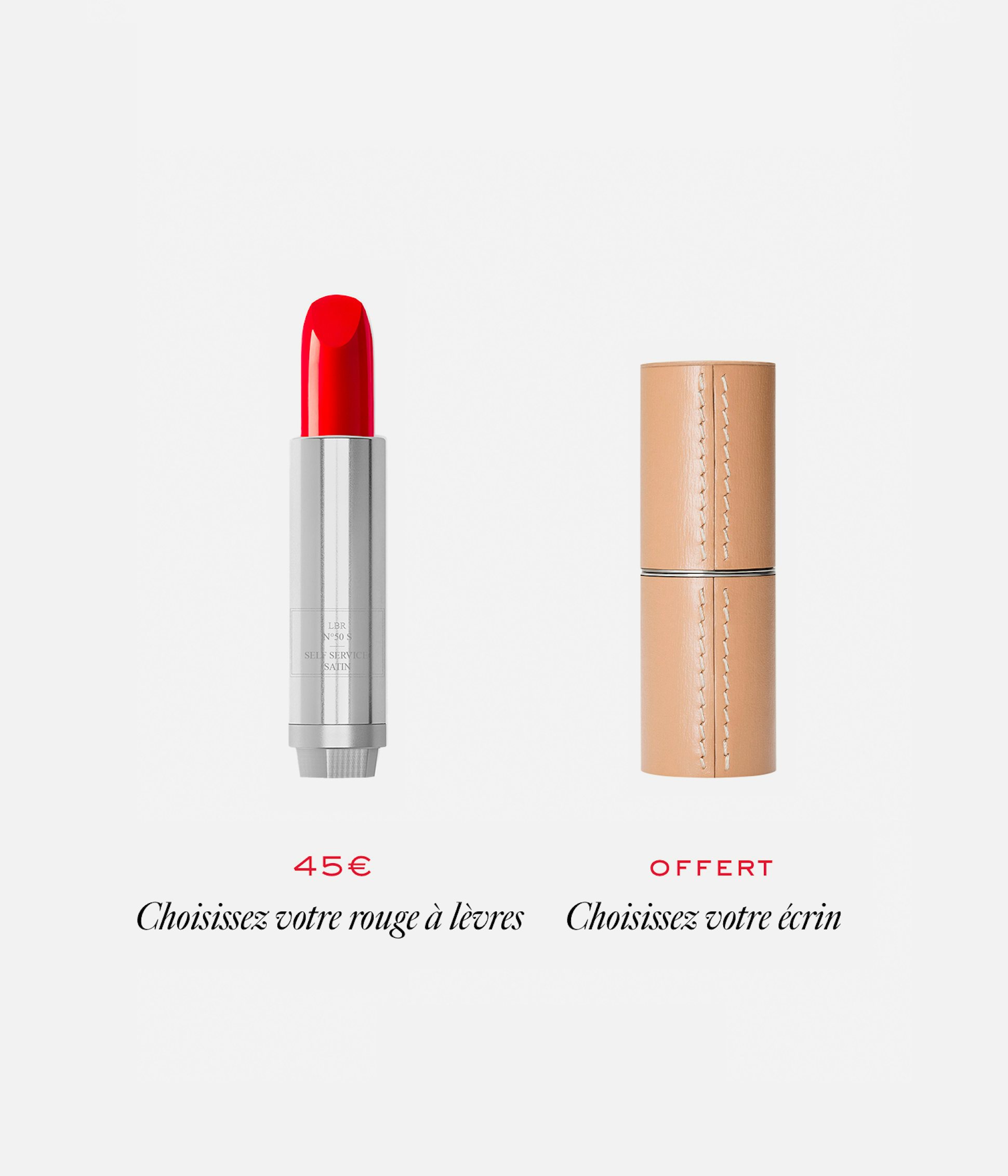 La bouche rouge rouge à lèvres Le Rouge Self Service satin