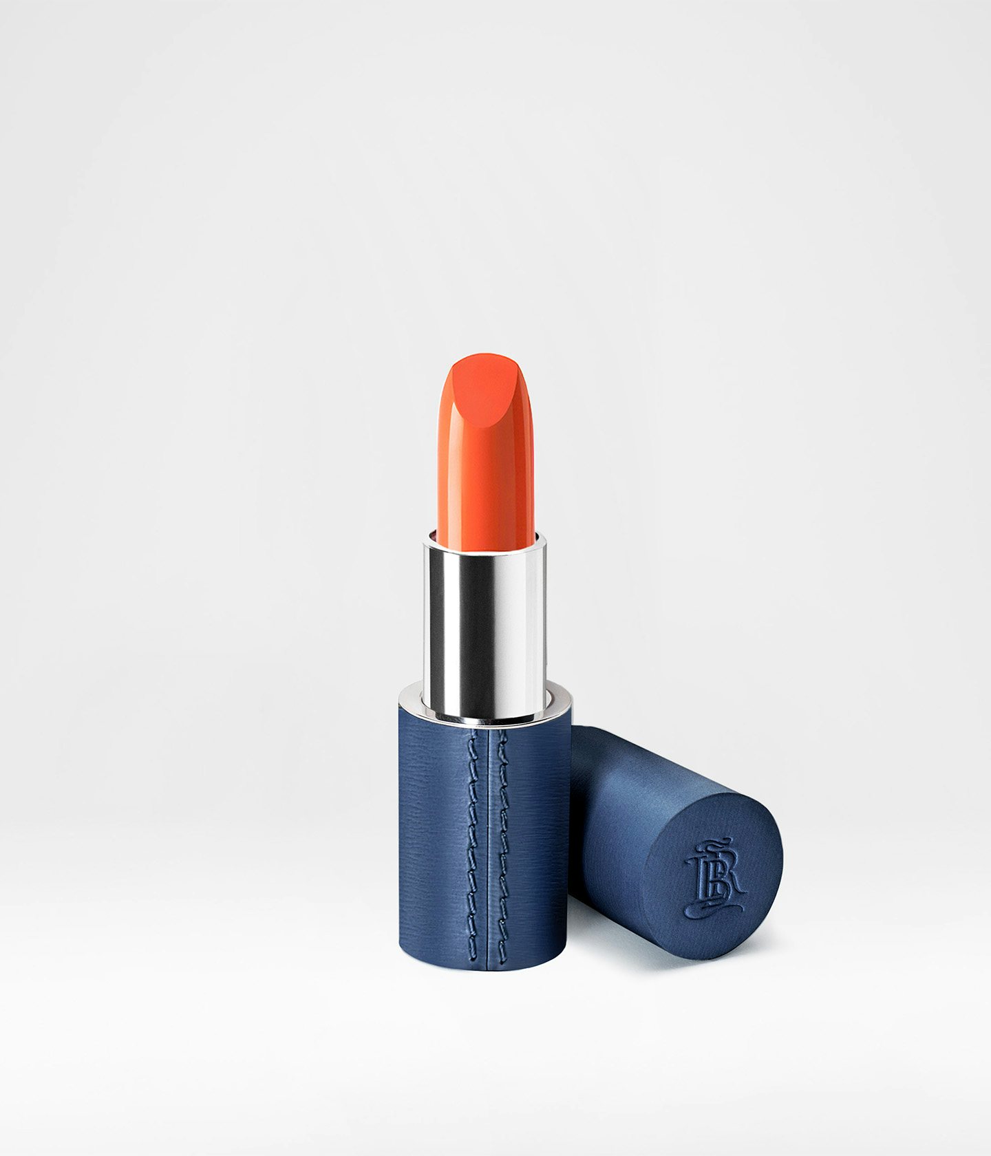 La bouche rouge The Capri Edition Corail Solaire lipstick in navy blue case