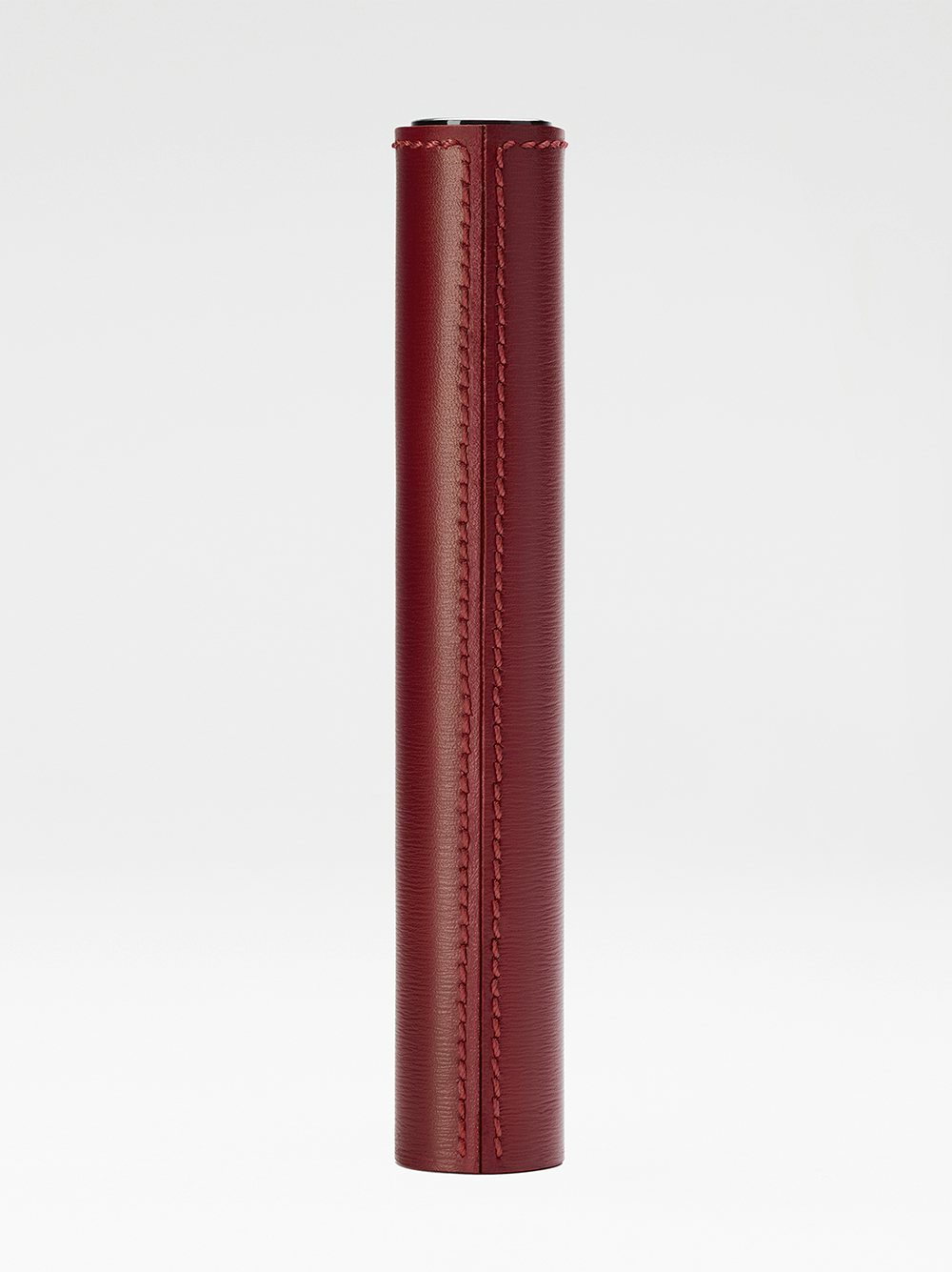La bouche rouge Chocolate leather sleeve with stitches - back