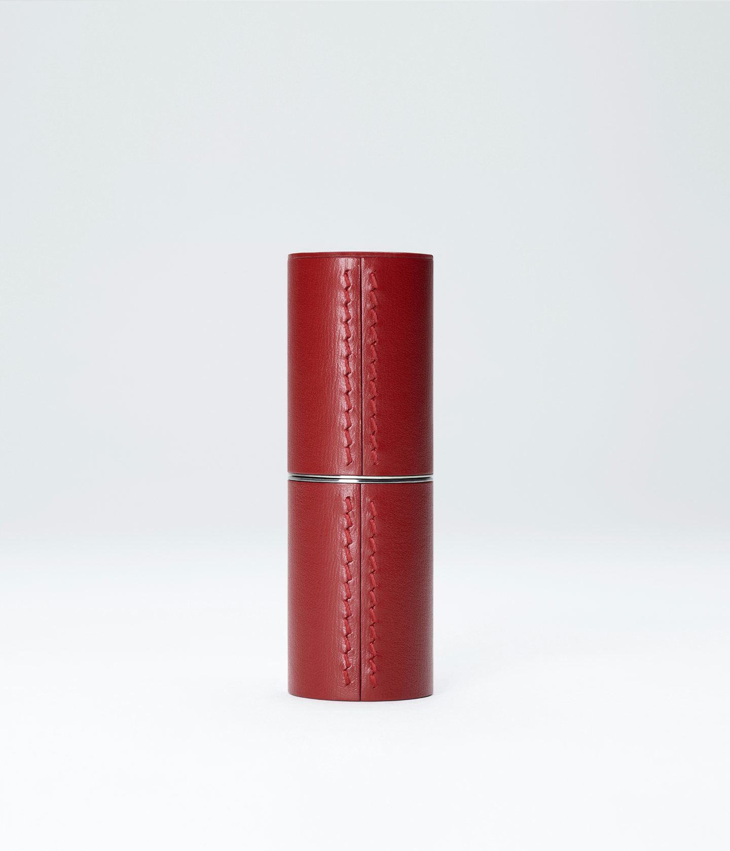 La bouche rouge red fine leather lipstick case