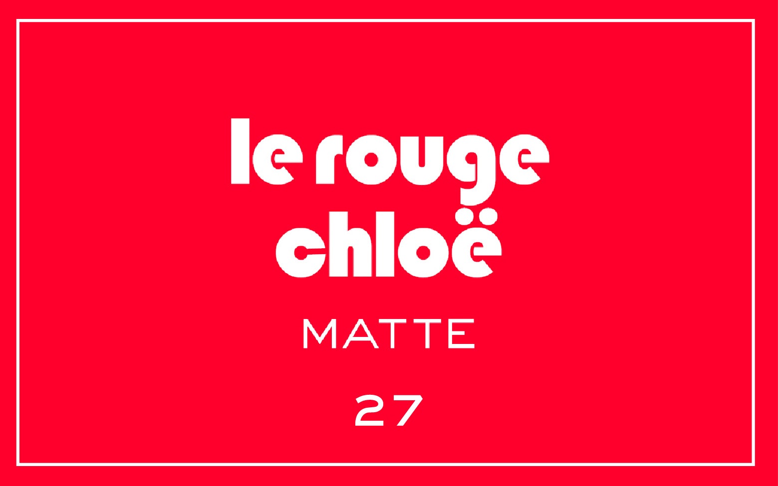 La bouche rouge Le Rouge Chloë lipstick swatch with text