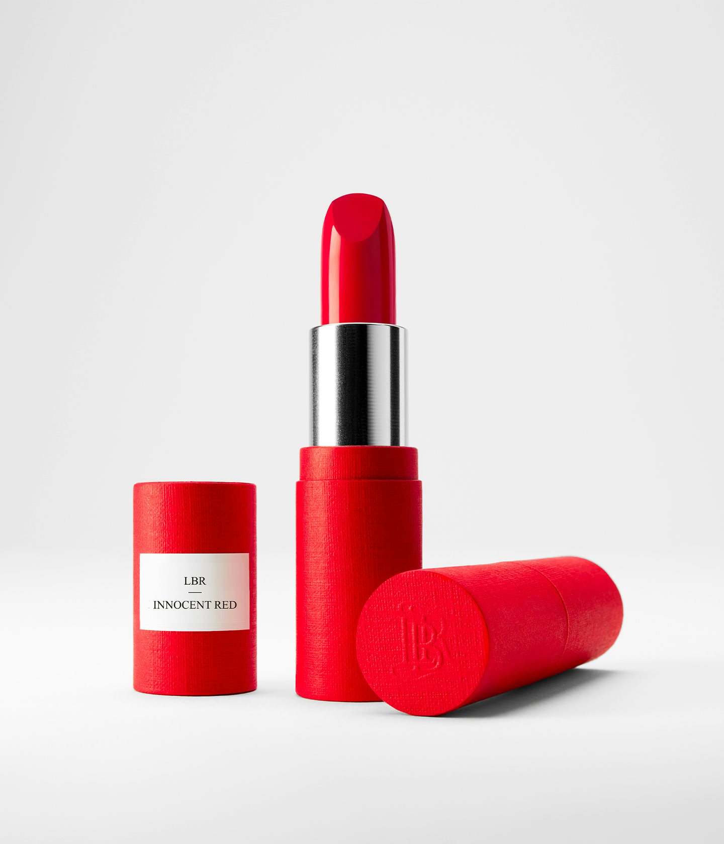 La bouche rouge Innocent Red lipstick in the red paper case