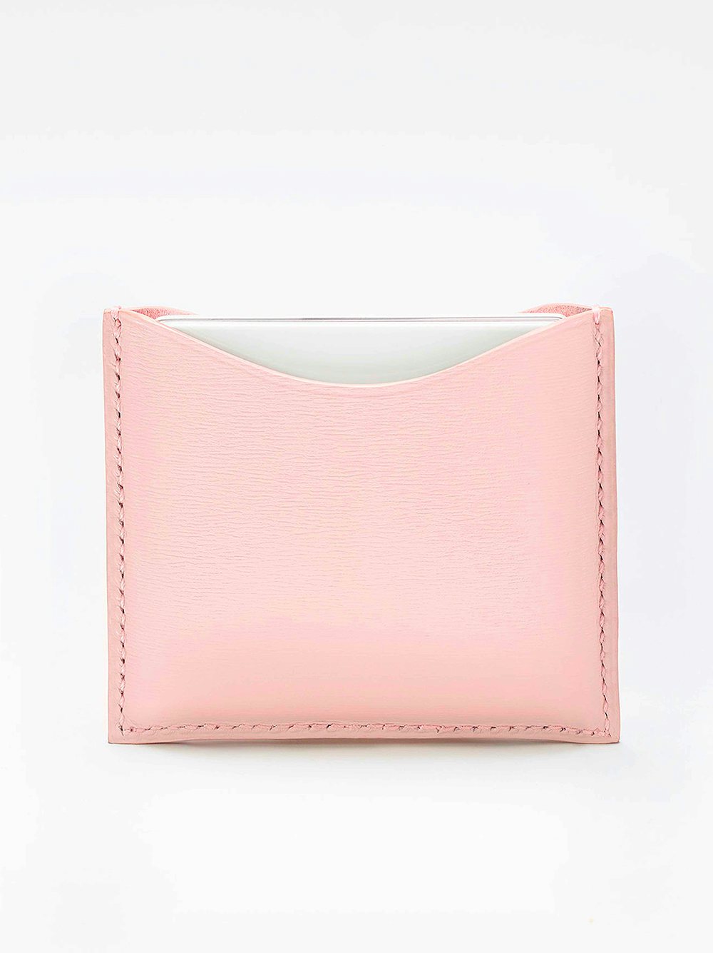 La bouche rouge upcycled fine leather compact case in Pink