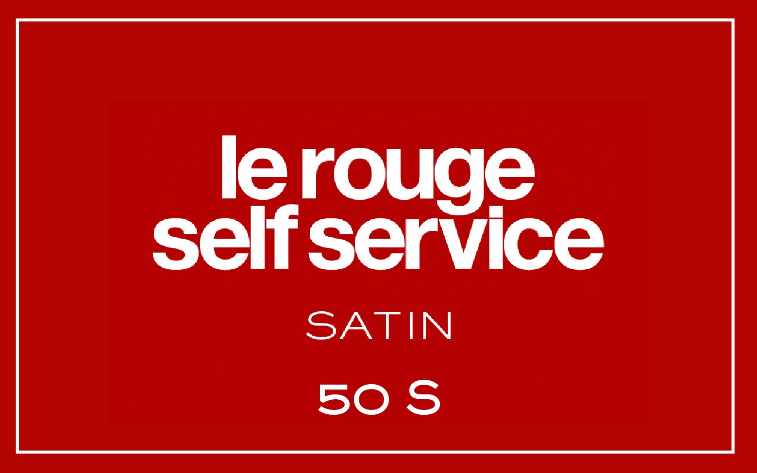 La bouche rouge Le Rouge Self Service Satin lipstick swatch with text