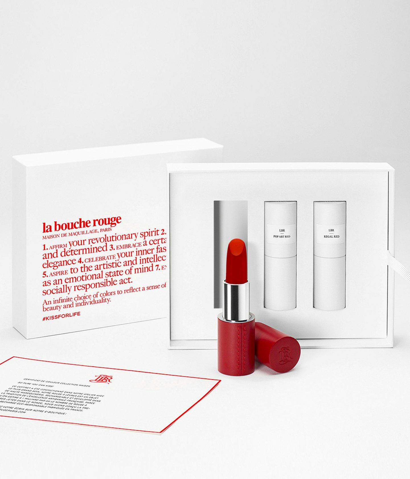 La bouche rouge The Universal Reds - Red lipstick gift set with one red case and two lipstick refills