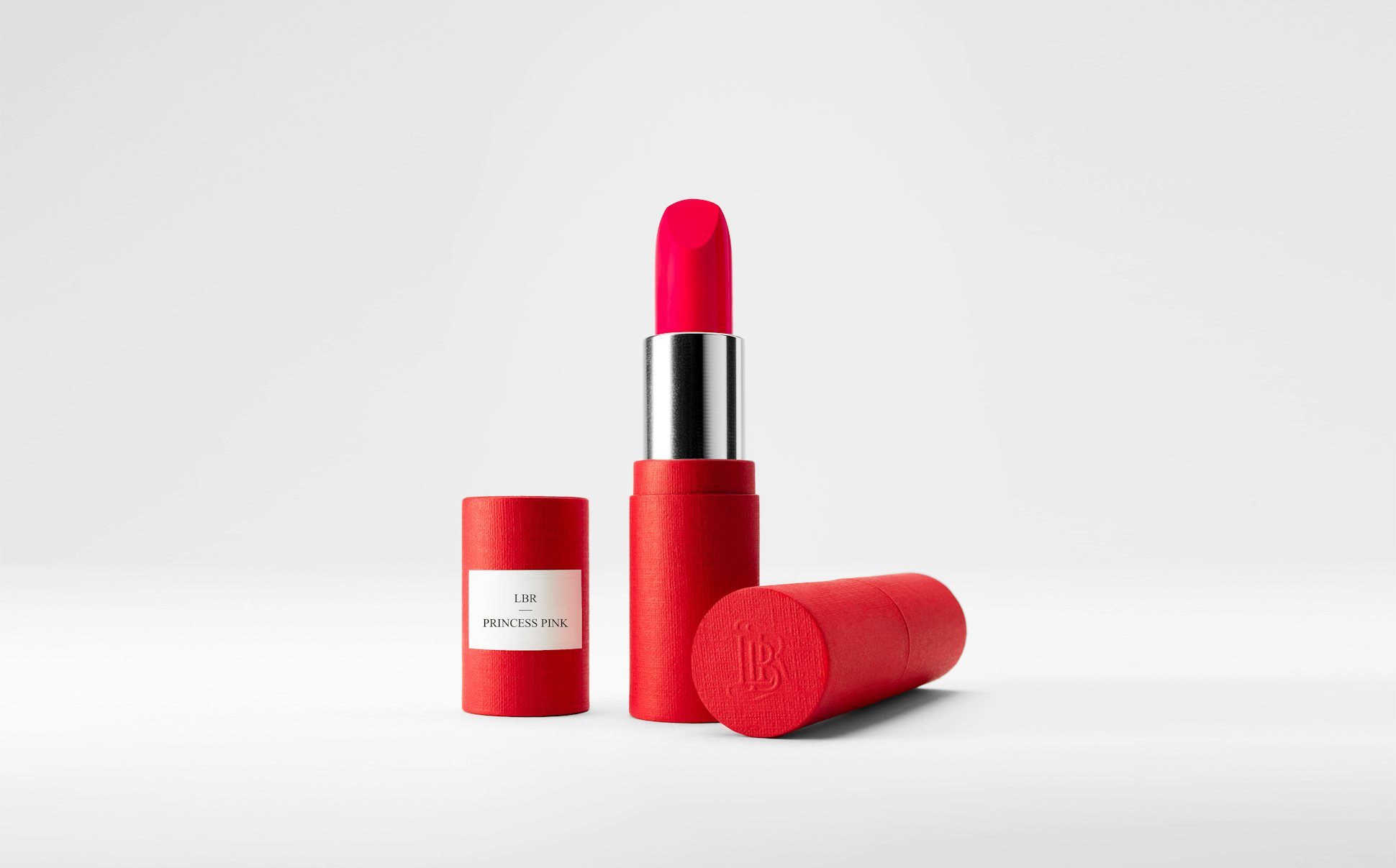 La bouche rouge Princess Pink lipstick in the red paper case