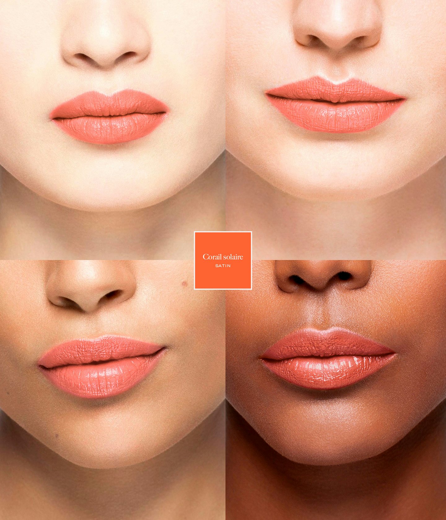 La bouche rouge The Capri Edition Corail Solaire lipstick on lips