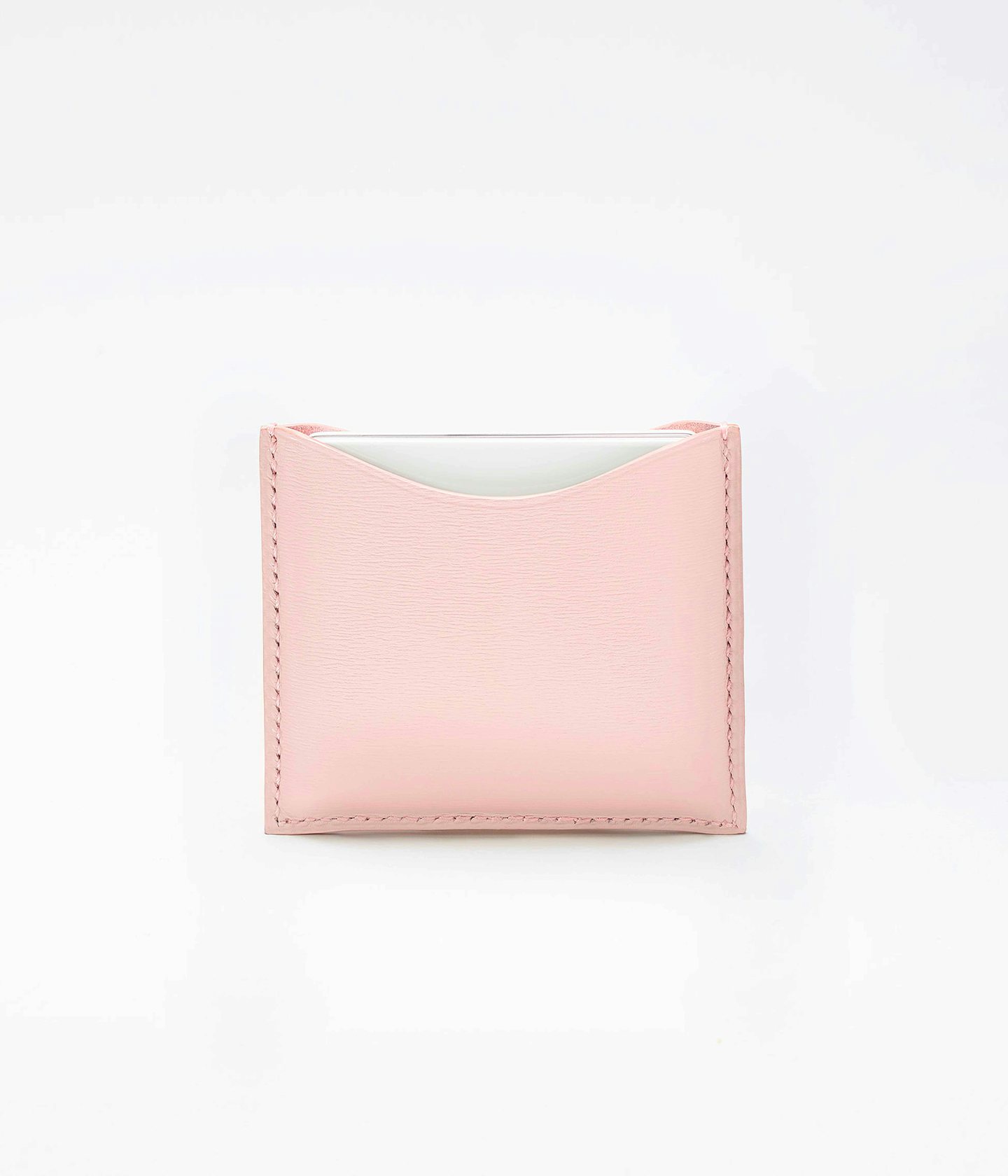 La bouche rouge upcycled fine leather compact case in Pink