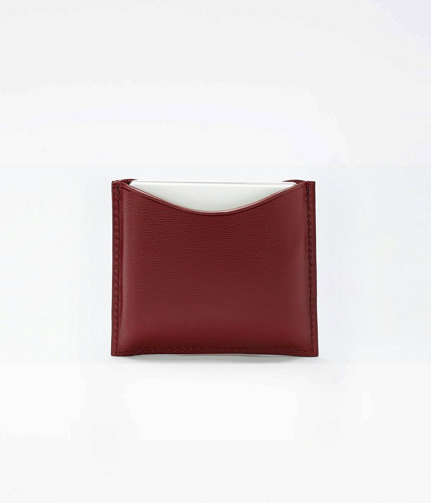La bouche rouge upcycled fine leather compact case in Chocolate