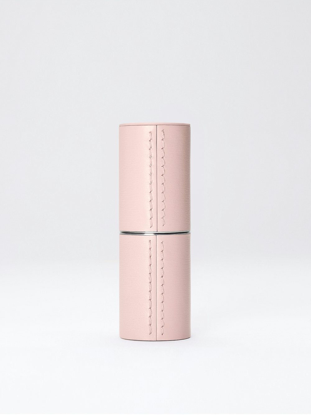 La bouche rouge pink fine leather lipstick case