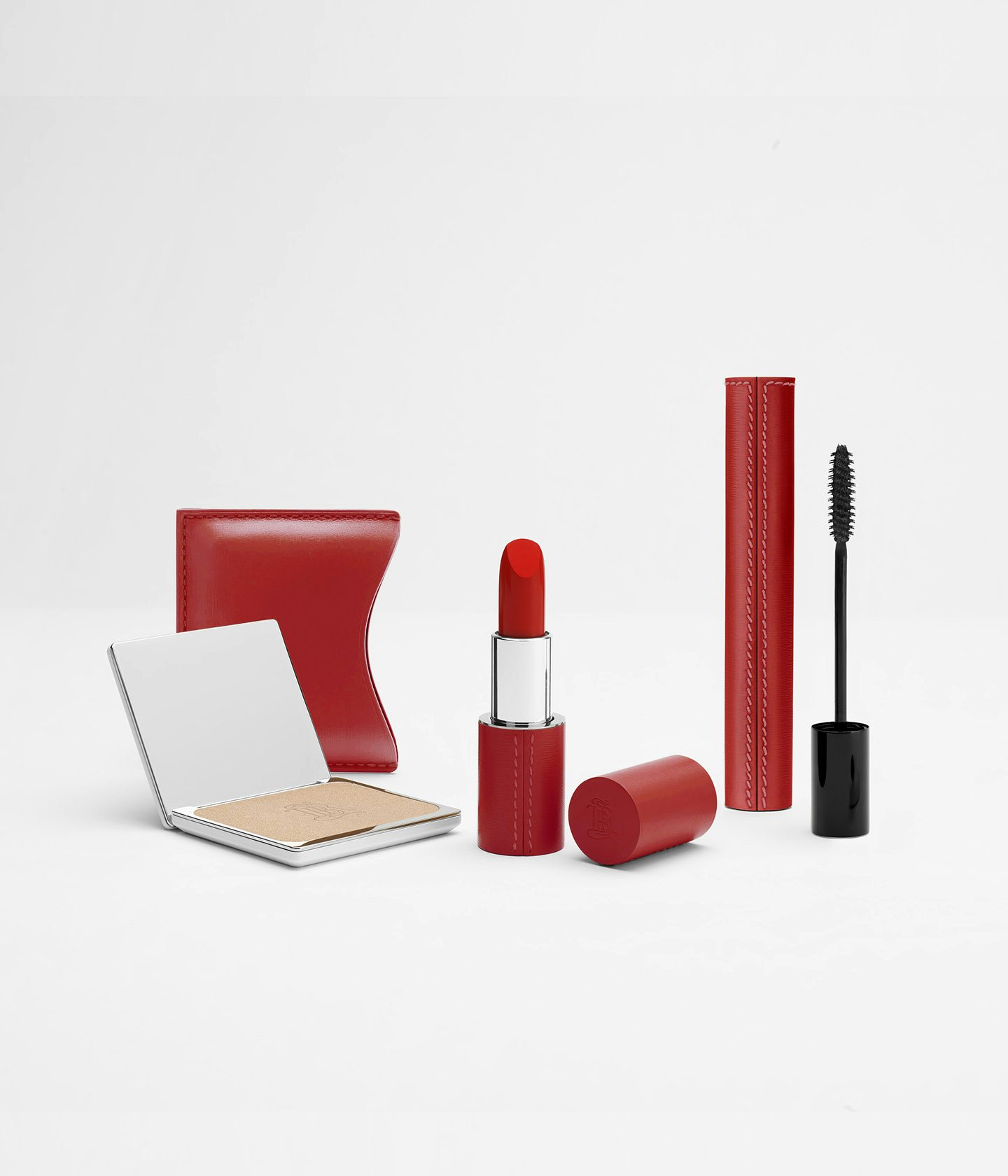 La bouche rouge The Red routine - lipstick case, sleeve and red compact case 
