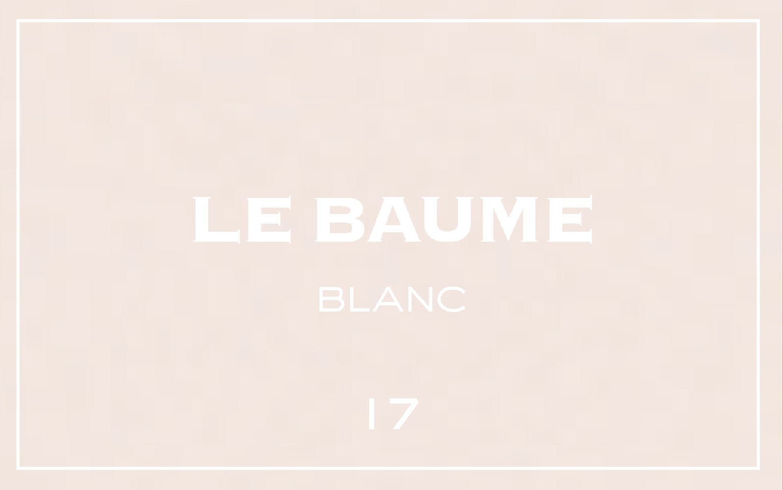 La bouche rouge White balm lipstick swatch with text