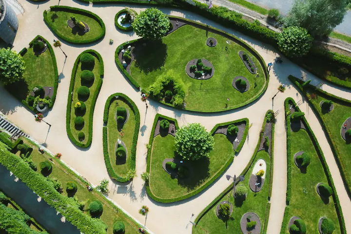 parc des topiaires vue du ciel