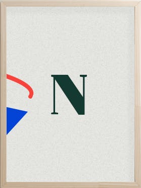 lettre n majuscule verte dans cadre 