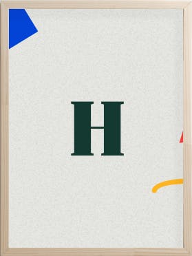 lettre h majuscule verte dans cadre 