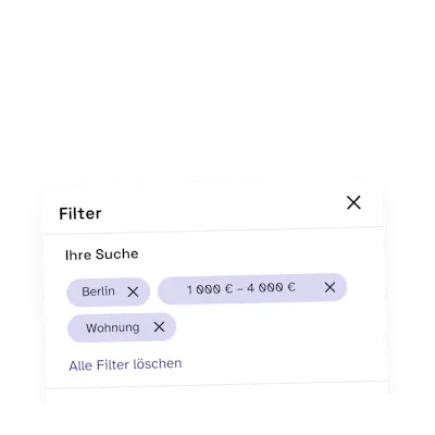Filteroptionen für die Immobiliensuche