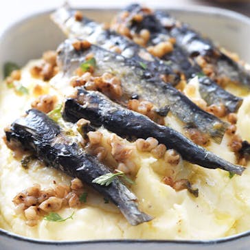 Purée à l'ancienne et sardines sarrasin
