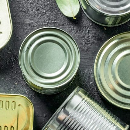 Metal cans, a durable packaging solution.
