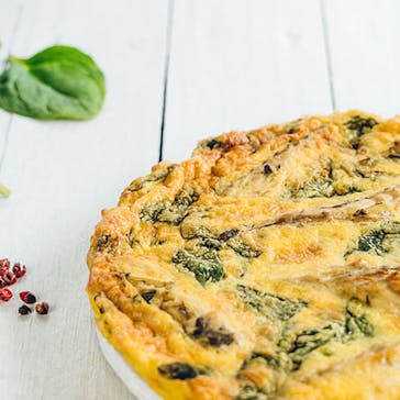 No-pastry mackerel and spinach quiche
